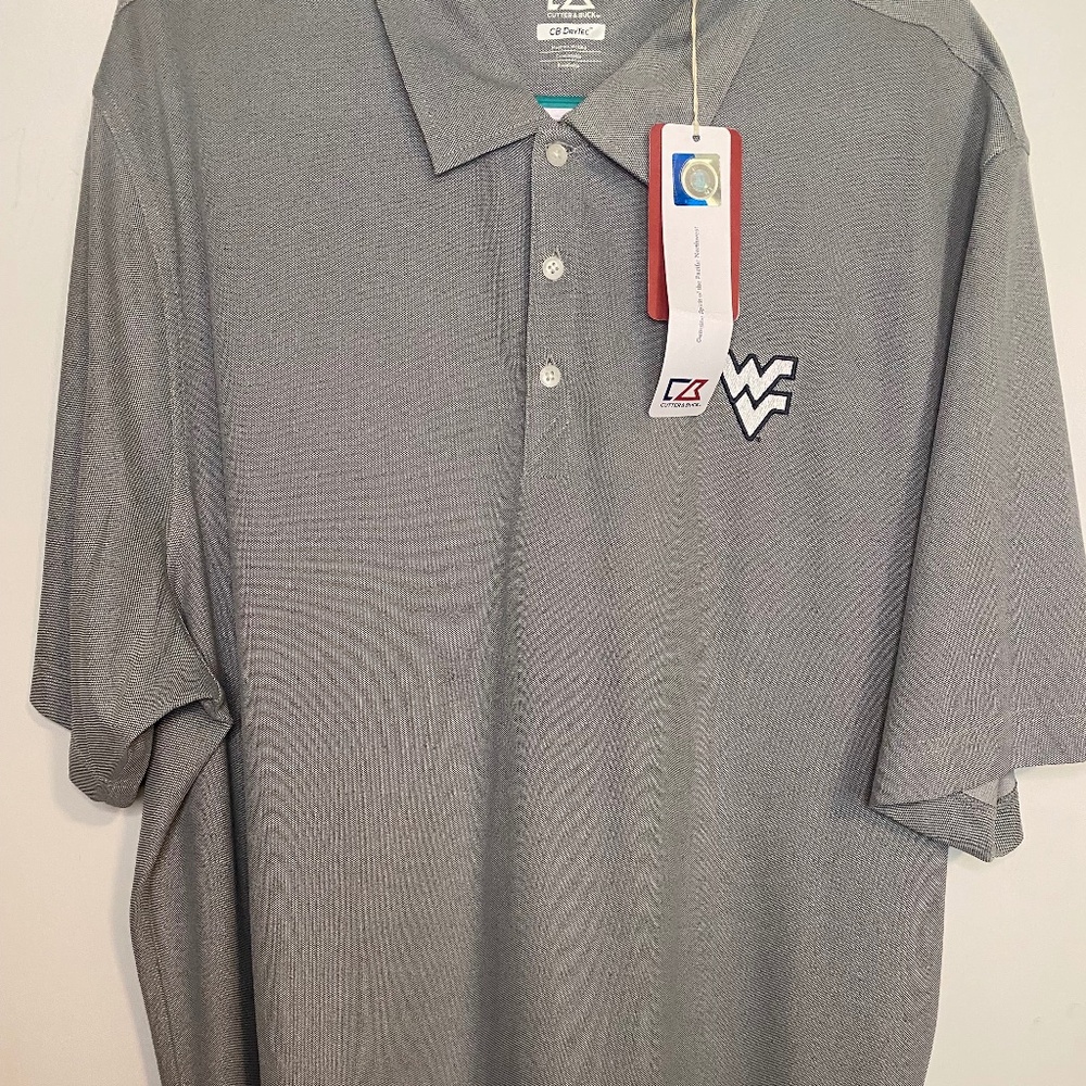 NWT WVU Cutter & Buck Grey Polo- size XXXL - Picture 4 of 7